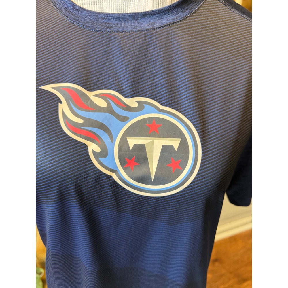 Majestic Tennessee Titans Mens Small Navy Blue CoolBase NFL Logo T-Shirt - Picture 3 of 9